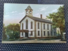 SCARCE 1910s POSTCARD TOWN HALL PEPPERELL MASSACHUSETTS