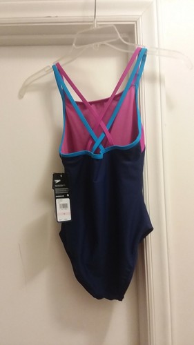 NEU Speedo Mädchen 10 Criss Cross Einteiler Badeanzug UPF 50+ Sun Block the Burn - Bild 3 von 5