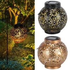 Solar LED Lantern Light Hanging Lamp Candle Outdoor Patio Garden Yard Lamp Decor