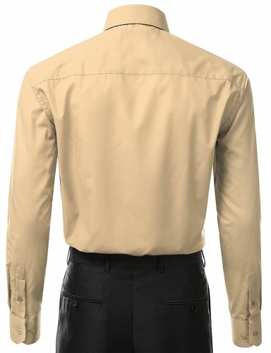 Men's Tailored Fit Button Up Formal French Convertible Cuff Classic Dress Shirt - Picture 15 of 73