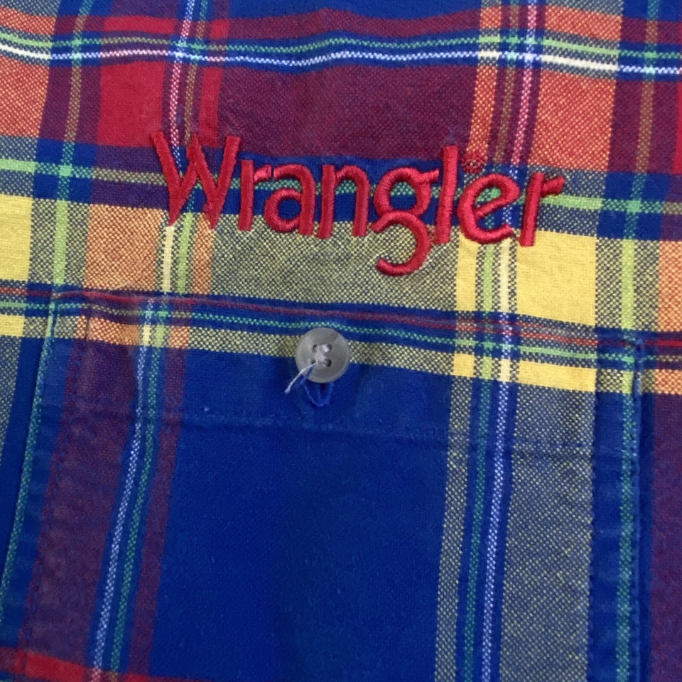 Camisa Western Wrangler 20X Franela a Cuadros Juvenil XXL Mujer Pequeña Mediana Botón Foto 3 de 4