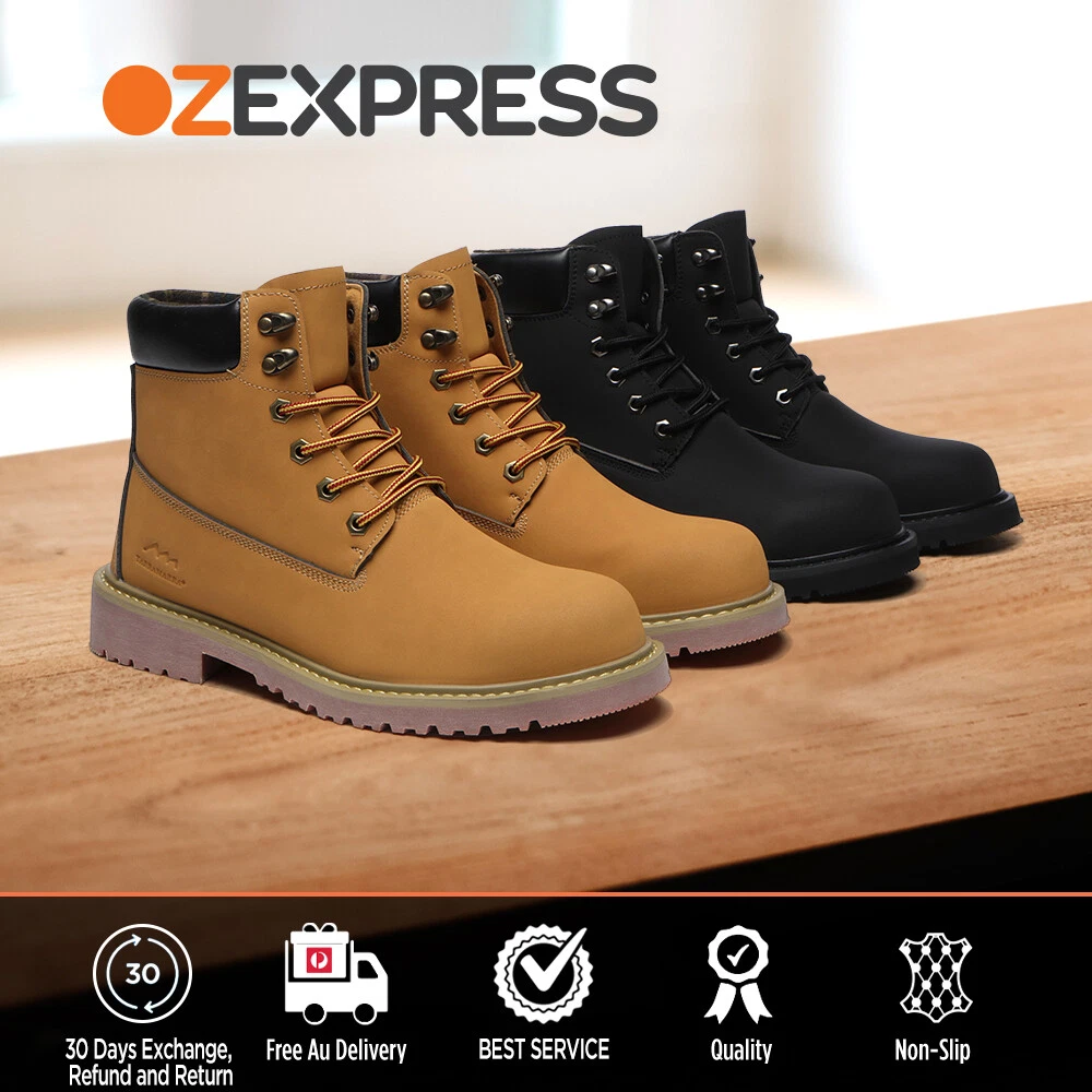 TARRAMARRA Work Safety Boots Men Steel Toe Cap Safety Ankle Lace
