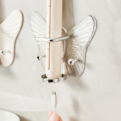 2X Self Adhesive Wall Mount Toothbrush Holder Bathroom Butterfly Home Wall Decor