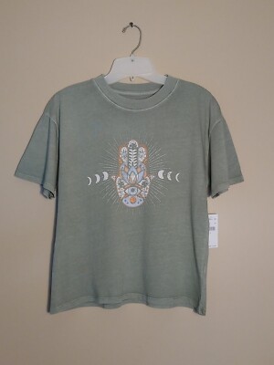 O'Neill Junior's Medium Short Sleeve T Shirt Palm Mandala Graphic Green