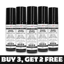 Black Butter 10 ml. Perfume Roll On Bottle Body Oil, 1/3oz Scented Fragrance Oil