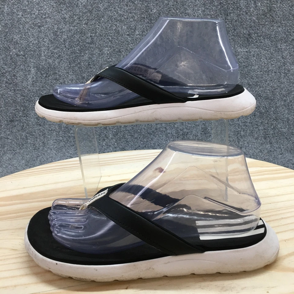 Sandálias Adidas Youth 6 tanga flip flop biqueira preta pós conforto logotipo FY8656 - Imagem 2 de 4