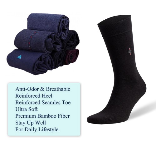 Bamboo Dress Socks for Men with Reinforced Seamless Toe 3 Pairs - Picture 43 of 48