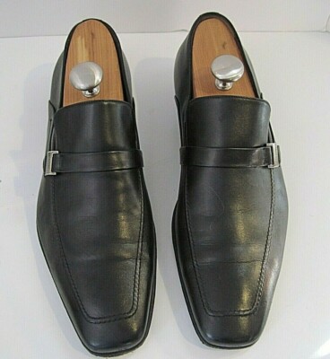 Bruno Magli Mens REMIGLIO Handmade Black Leather Loafers  display picture 3