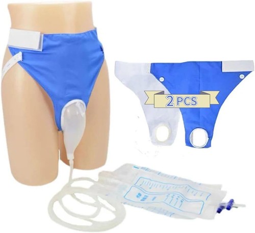 2Pcs Men Elderly Male Reusable Urine Bag Urinal Pee Holder Collector Urinary - Picture 11 of 14