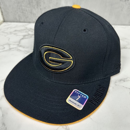 Deadstock Green Bay Packers NFL Reebok Fitted Cap Hat Black Yellow Wool ...