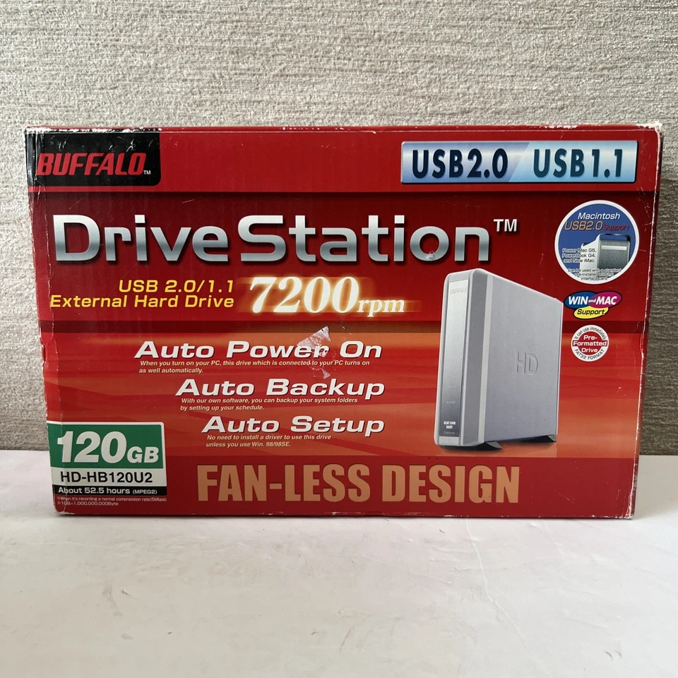Disco duro externo Buffalo Drive Station 120 GB USB 2.0/1.1 HD-HB120U2 FUNCIONA USADO EN EXCELENTE ESTADO Foto 2 de 4