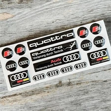 Audi 3D Domed Sticker Set , Quattro A3 S3 A4 A5 S4 A6 S6  and other models decal