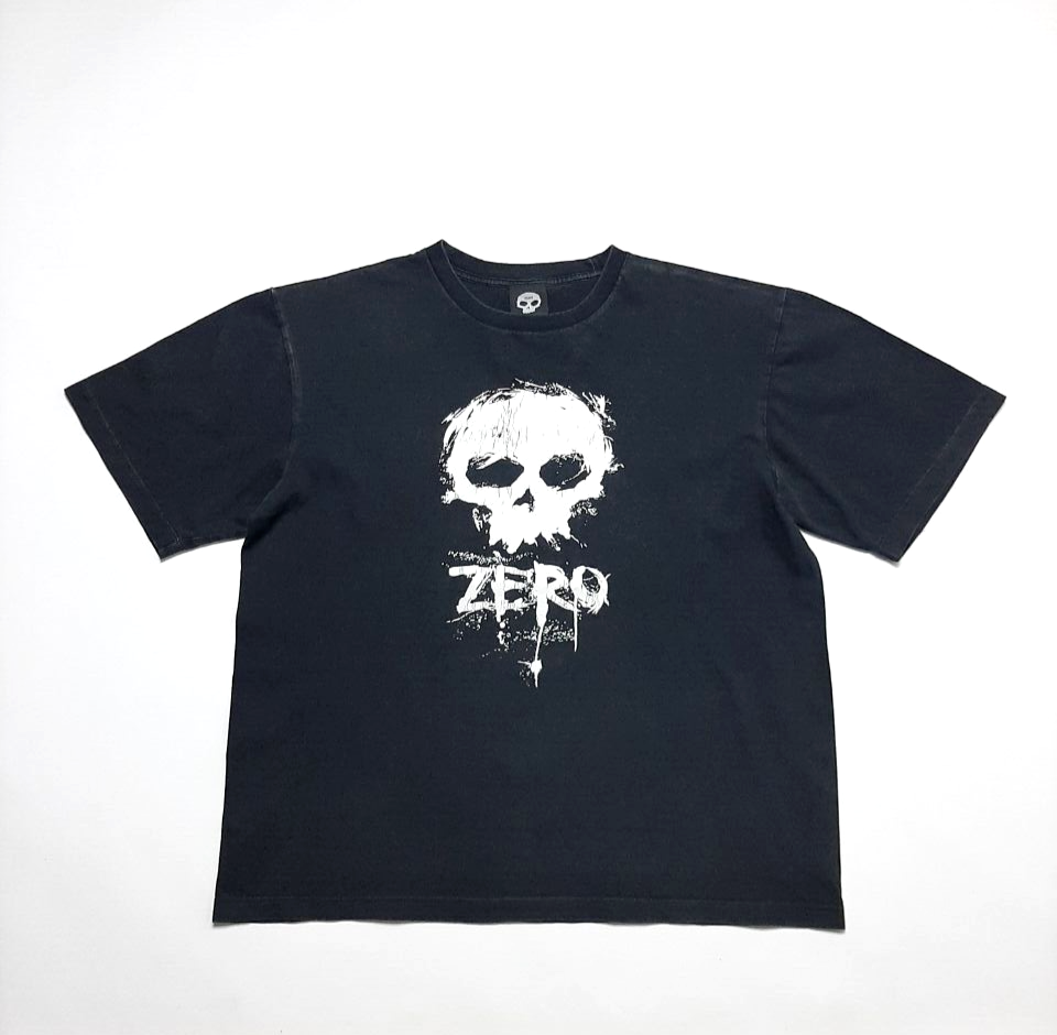 Vintage 00s Zero Skateboards Black Skull Logo Sid Phillips