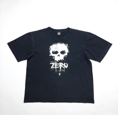 Vintage 00s Zero Skateboards Black Skull Logo Sid Phillips