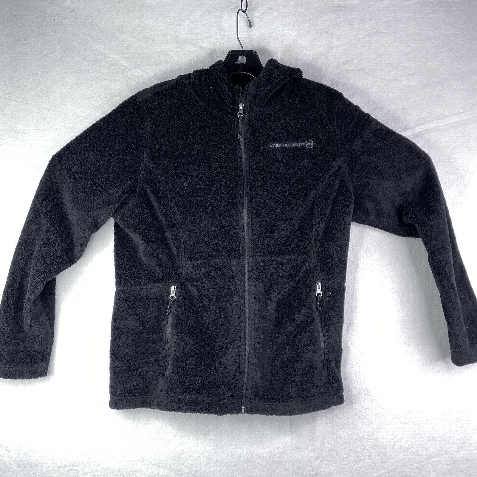 Free Country Women’s Size Large Black Fleece Full Zip Jacket Sweatshirt