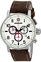 Wenger Men's Quartz Watch With Commando Chrono Fully Luminescent White Dial A... Wenger Men's Quartz Watch With Commando Chrono Fully Luminescent White Dial A...