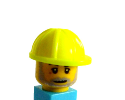 2 x LEGO  3833 Mütze,Kappe,Kopfbedeckung für Minifigur Arbeiter neon gelb Neu.