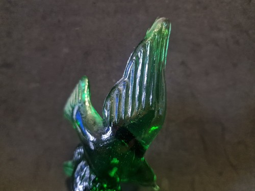 MURANO ARTE VETRO ARTISTICO GLASS SCULTURA UCCELLO COLORE VERDE DA COLLEZIONE - Foto 4 di 14