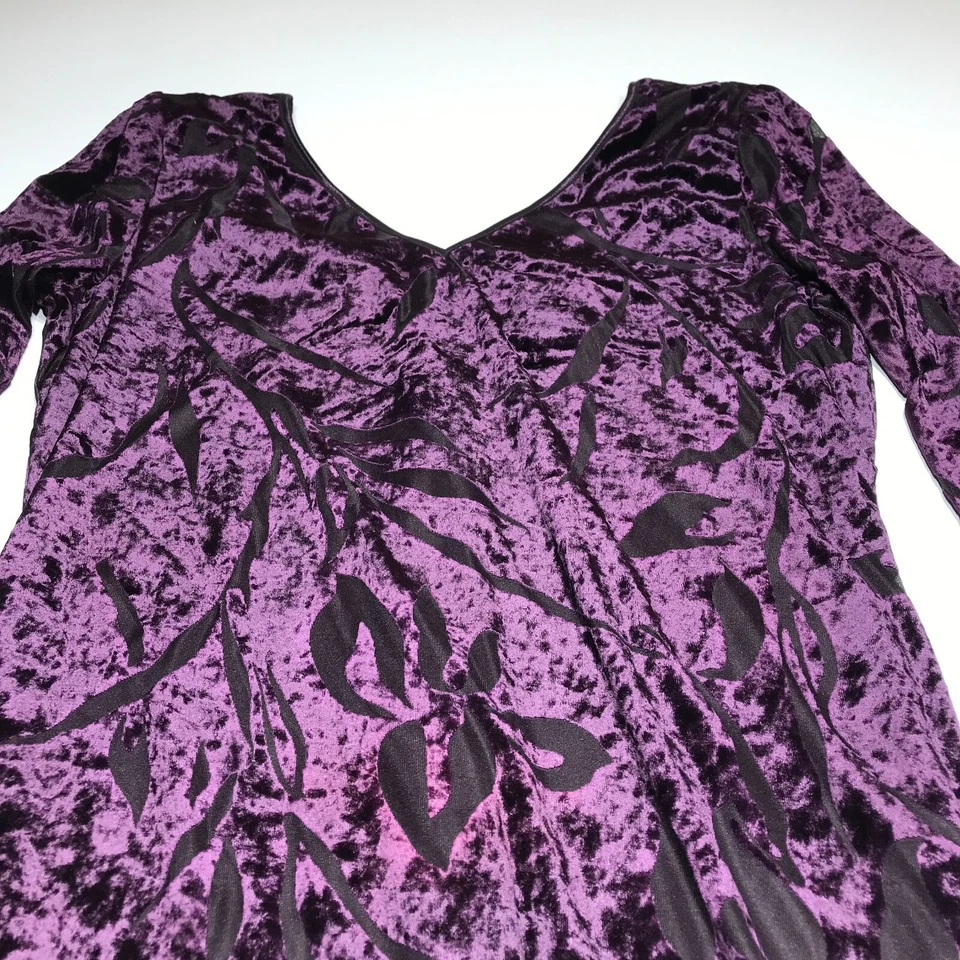 Vestido Largo Rhapsody LTD Para Mujer Talla 14 Ocasión Formal Burnout Púrpura Terciopelo Foto 3 de 4