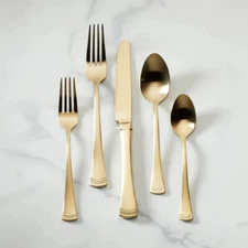 Lenox PORTOLA GOLD - Stainless Steel 20-piece Flatware Set - NEW OTHER