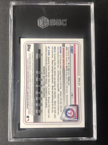 ๐ฅ2020 Bowman Chrome Curtis Terry Blue Mojo Choice Auto #102/150 SGC 9/10 OBO - Picture 6 of 6