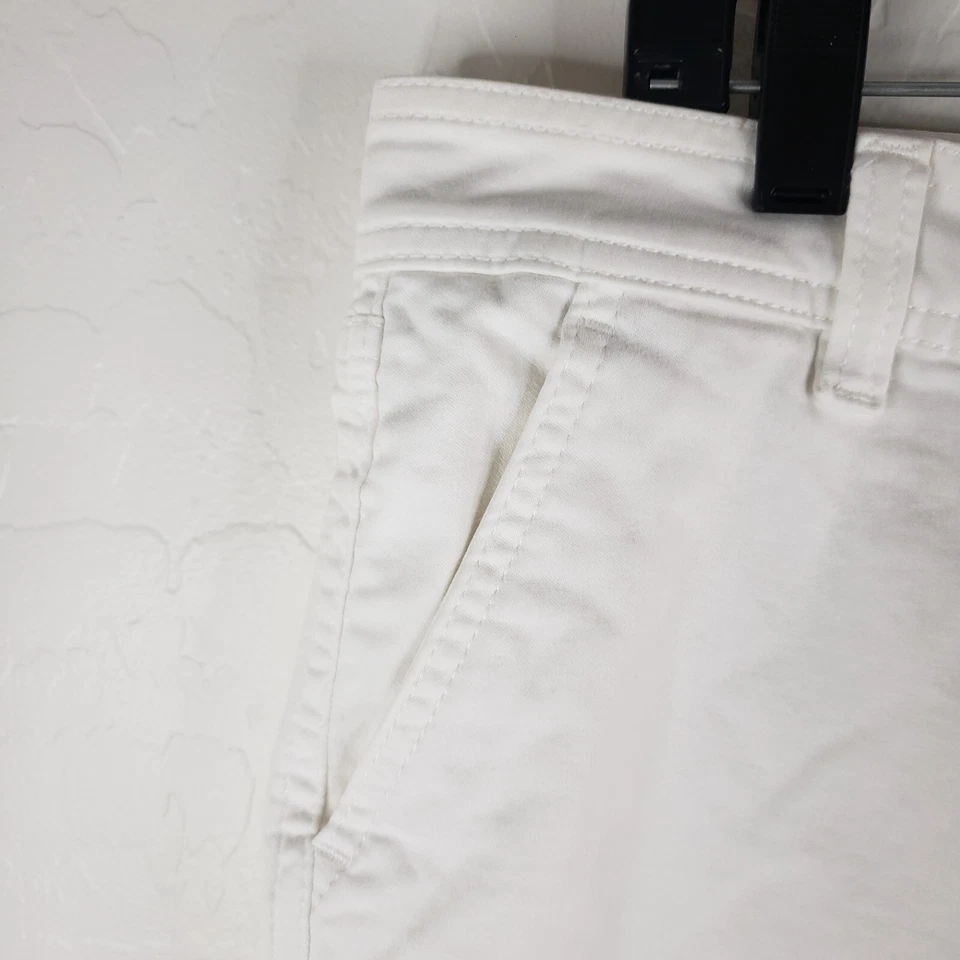 Pantalón Corto Informal Lacoste Chino 34x10 Para Mujer Talla 46 Blanco Bolsillos Cortados Elásticos Foto 4 de 4