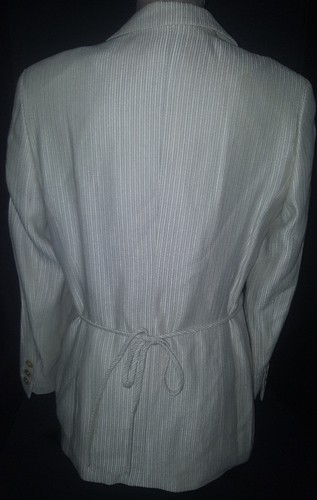 ESCADA Womens Belted 1 Button Suit Blazer Jacket Coat Sz 38 USA 8/10 Beige Blend - Picture 7 of 12