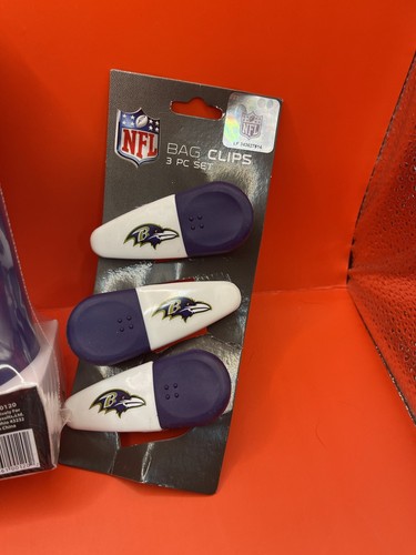 NFL Baltimore Ravens Condiment Set & Bag Clips Ketchup Mustard Bottles Chips - Picture 3 of 6