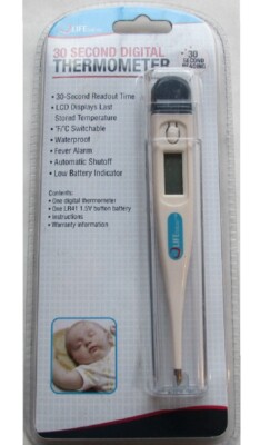 LIFE LABS 30 SECOND DIGITAL THERMOMETER NEW NIP LCD DISPLAY FREE SHIPPING USA