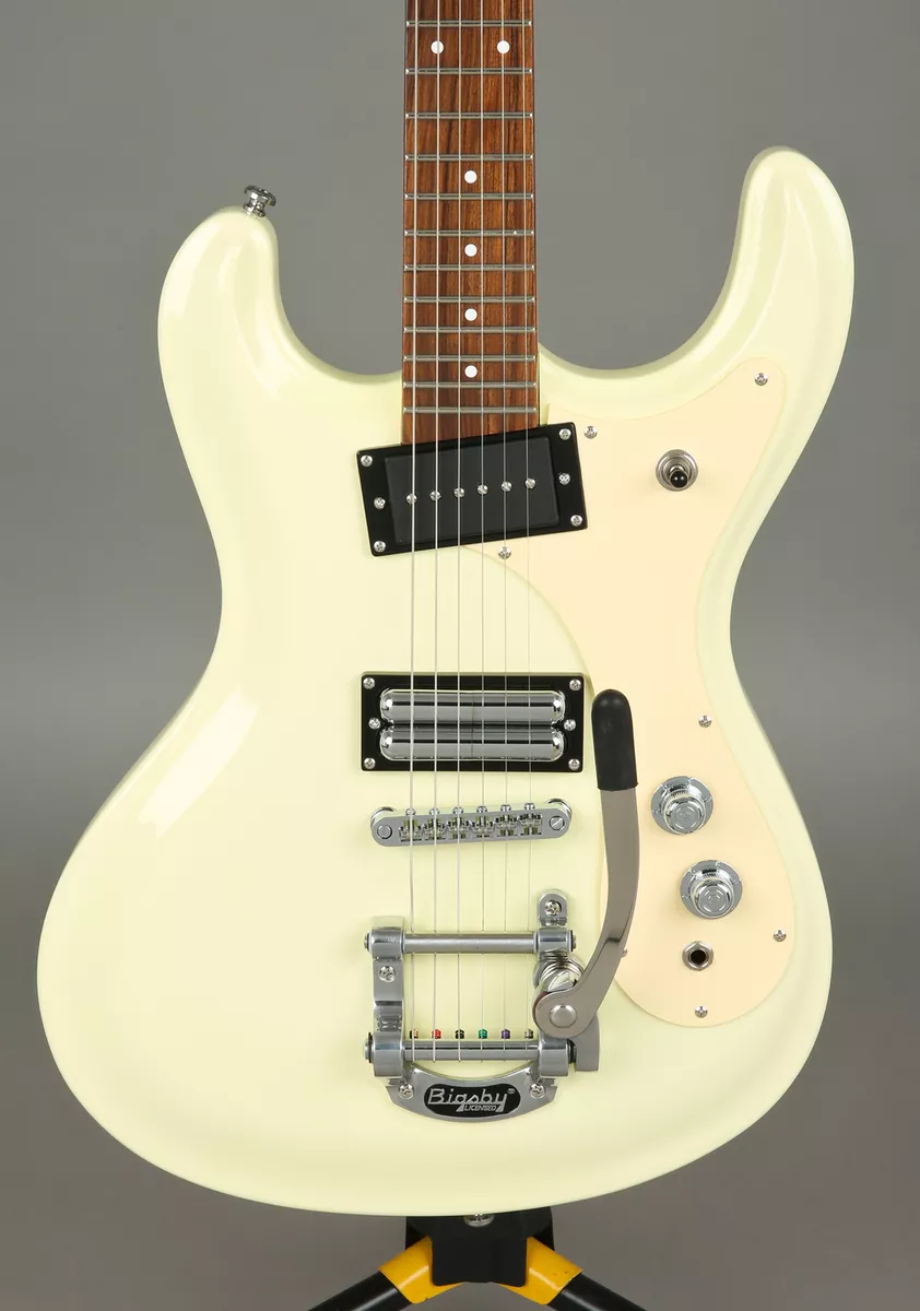 Danelectro 64 Electric Guitar Vintage White Double Cutaway Bigsby P90 Lipstick