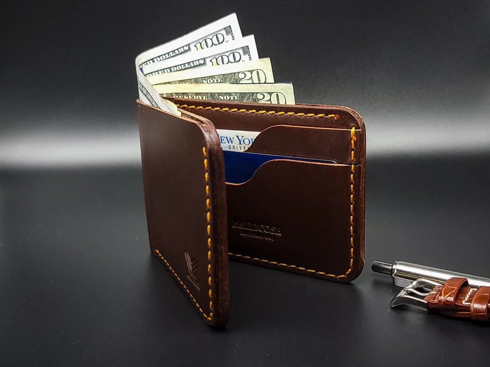 Bellicose Handmade Full Grain Leather Wallet: Anniversary & Holiday Gift for Men - Image 4 of 4