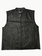 MOTORCYCLE Men  s BIKER UPDATED TACTICAL SWAT STYLE LEATHER VEST BLACK
