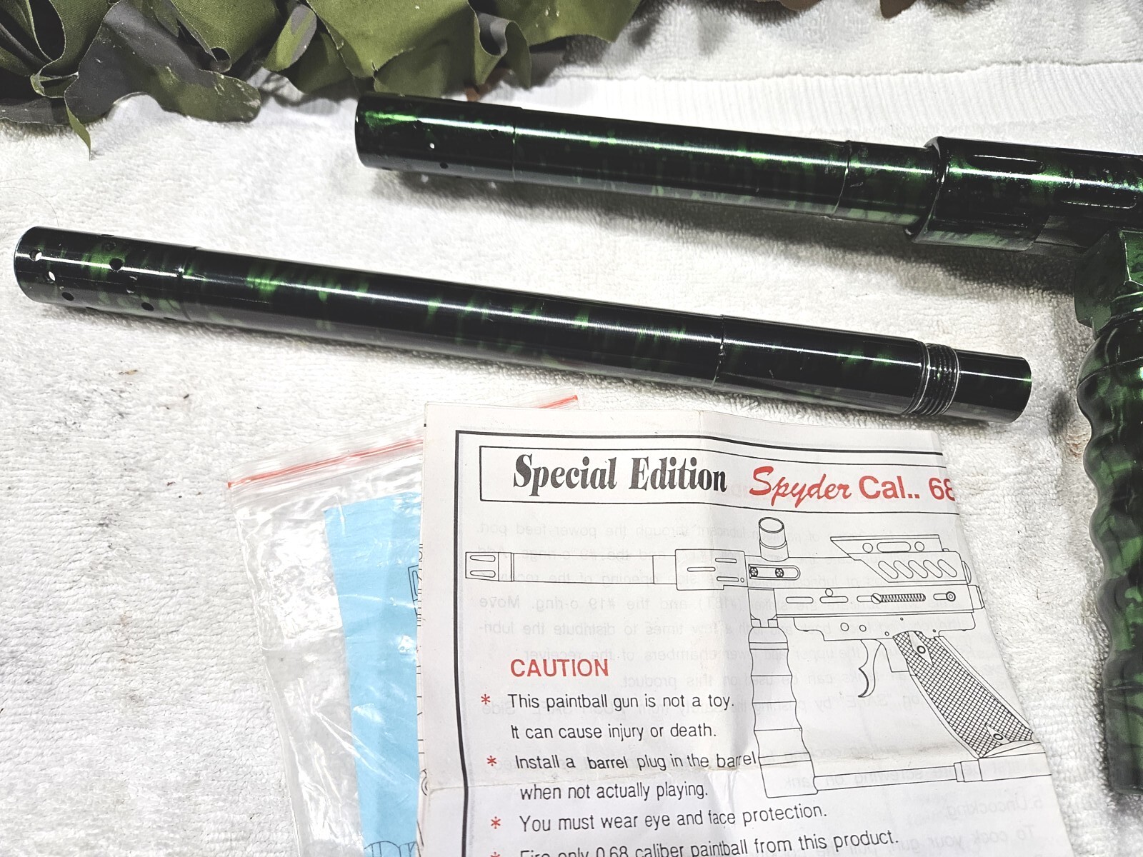 Old School Spyder Special Edition SE Paintball Gun & Rare 2 Barrel Set