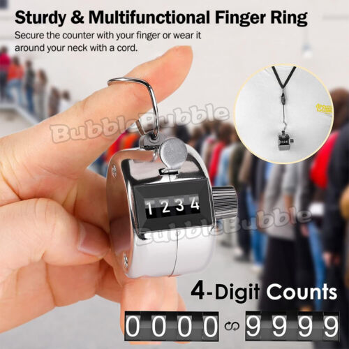 2Pcs 4 Digit Tally Counter Hand Held High Quality Number Clicker Manual Sale - Picture 3 of 9