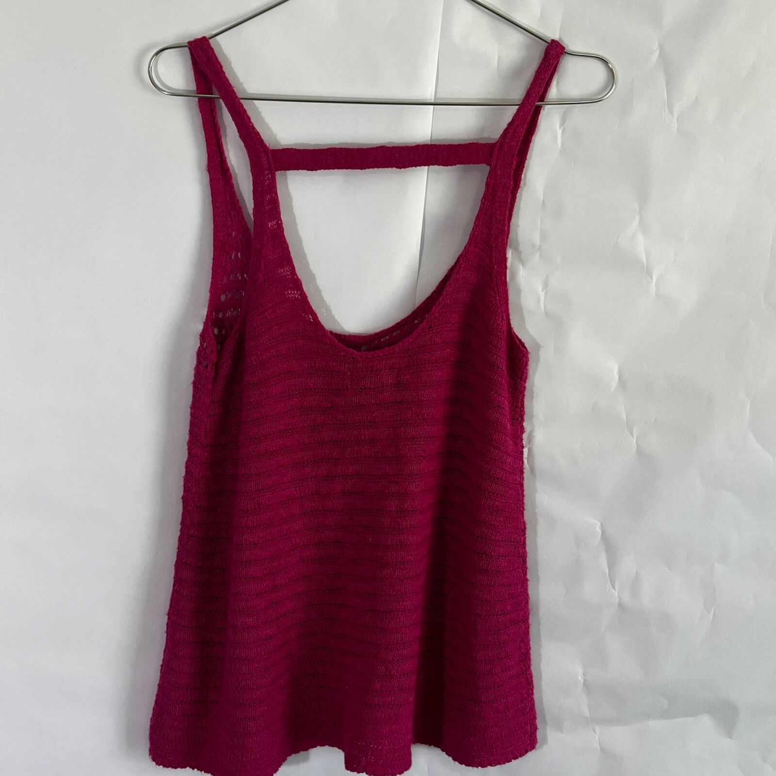 NEW AMERICAN EAGLE KNIT TANK SMALL RASPBERRY PINK… - image 3