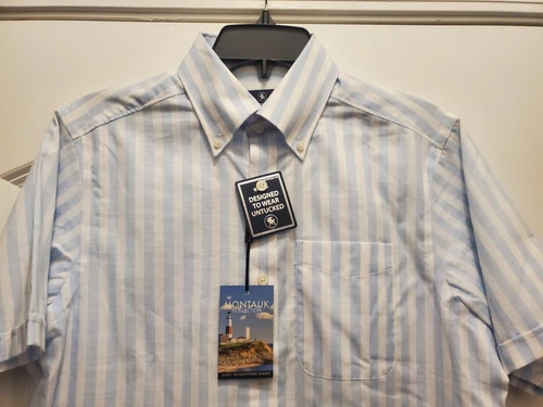 Hart Schaffner Marx Montauk Collection Mens Shirt Small Blue NEW NWT $79 Button