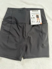 RBX  Squat Proof Bike Short w/Side Cell Phone Pockets - Black Size M NEW