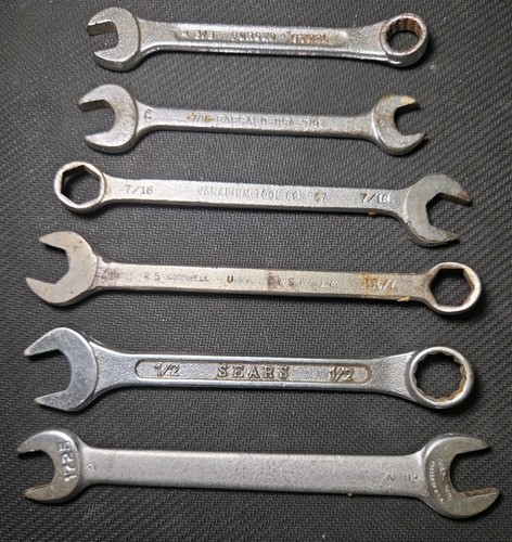 Vintage 6 Piece Wrench Set Mixed Brand All USA