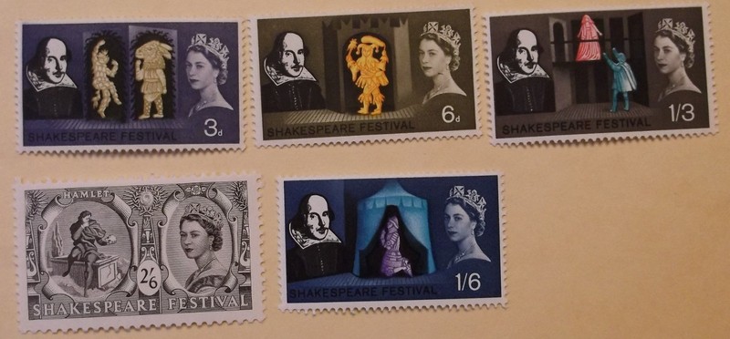 Great Britain Stamp 402-6 MH Shakespear Topical Cat $2.90