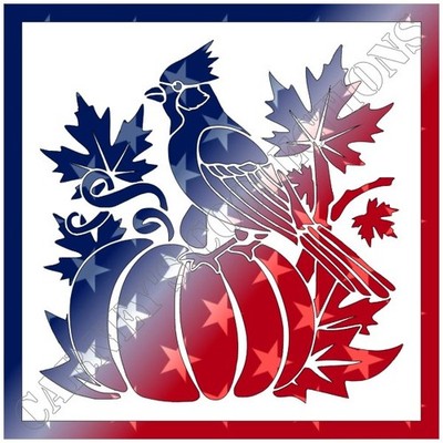 11''x11'' Clear Plastic Stencil - Fall Cardinal  (.007''-RA28)