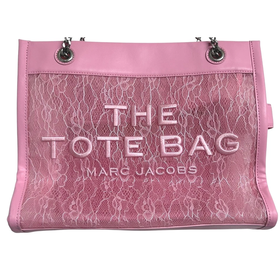 Bolso de Mano MARC JACOBS The Mediano Rosa Encaje Malla Cadena Cuero Bolso de Hombro Cartera Foto 2 de 4