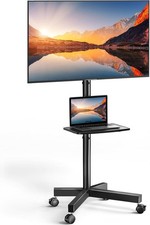 Rolling TV Stand on Wheels for 23-65 Inch TVs,Tilt Mobile TV Cart Holds up to 99