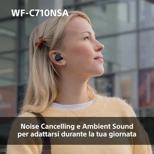Sony Auricolari True Wireless con Noise Cancelling WF-C710NSA, cuffie leggere, c - Immagine 3 di 4