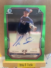 🔥 2026 Bowman Caden Scarborough 1st Auto TRUE GREEN Rangers /99 #2 Prospect