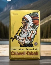 Vintage Crüwell-Tabak Tobacco Cardboard Display Sign - Native American Chief