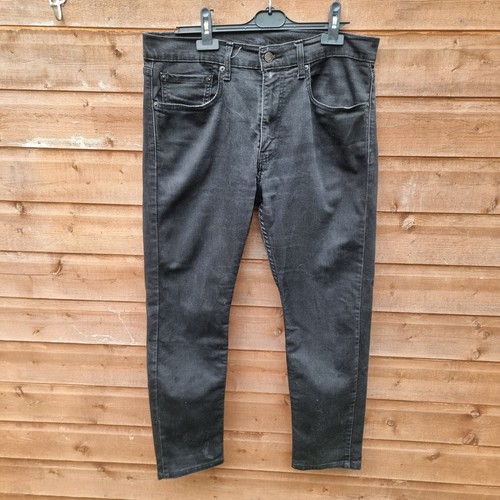 Levi's 512 Slim Taper-Fit Stretch Denim Jeans W34 L27 schwarz Knopf Reißverschluss