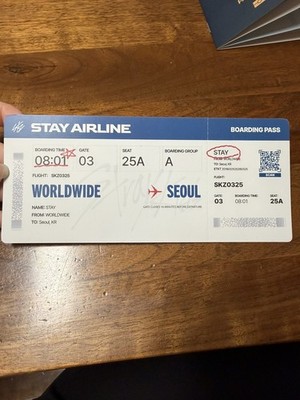 Stray Kids Skzoo Pop Up Everywhere All Around The World Boarding Pass Seoul