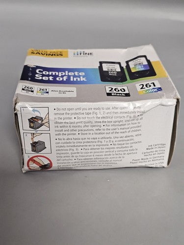 Canon PG-260 Black and CL-261 Color Ink Cartridge Value Pack New In Box - 第 4/4 張圖片