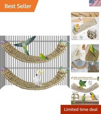 2Pcs 30" x 7" Natural Seagrass Mat for Birds - Climbing and Chewing Fun