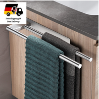 Dvocel Handtuchhalter Doppelt Edelstahl 304 Selbstklebend 39X9X4 Cm Silber